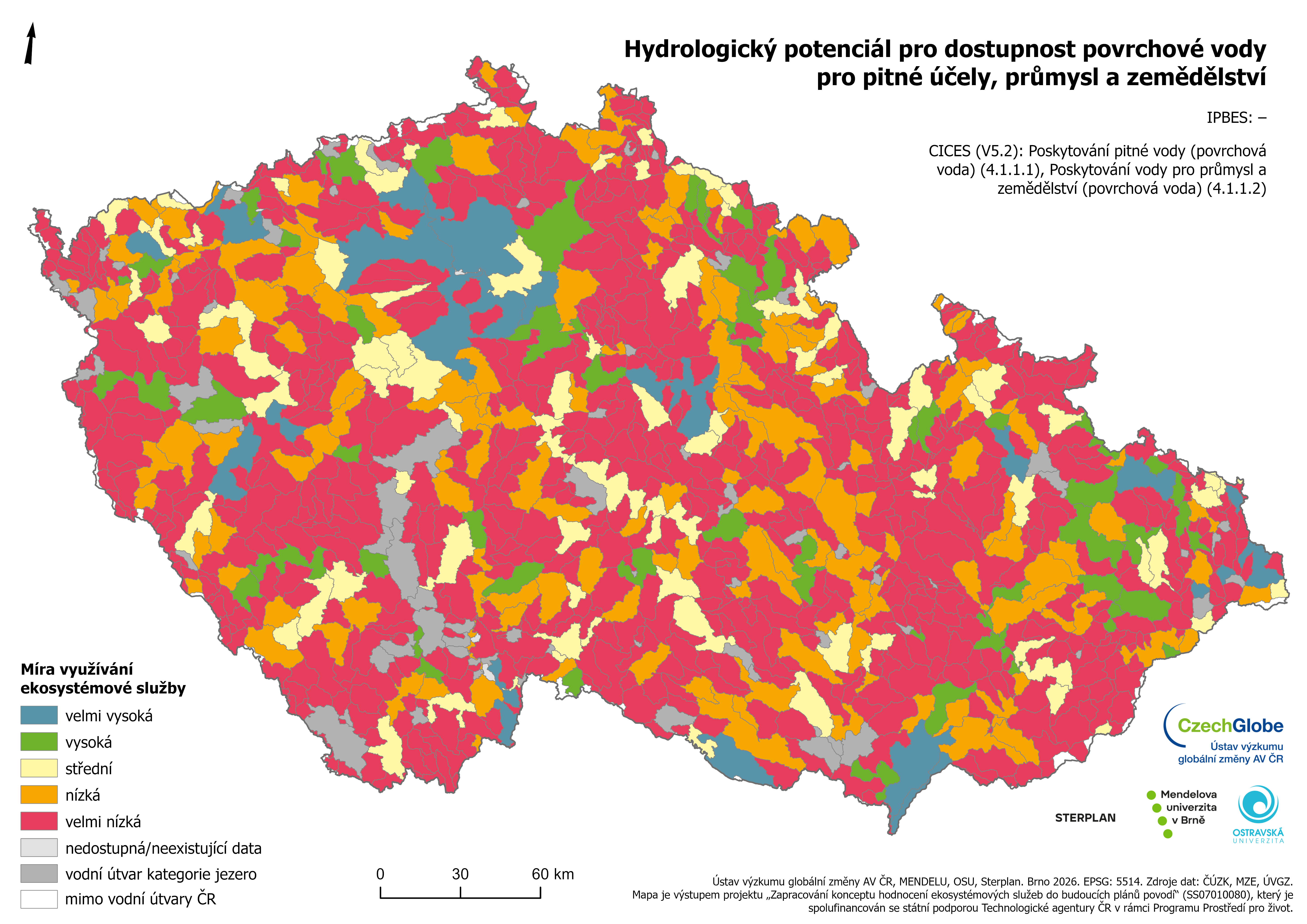 3m - Dostupnost povrchové vody - míra využívání